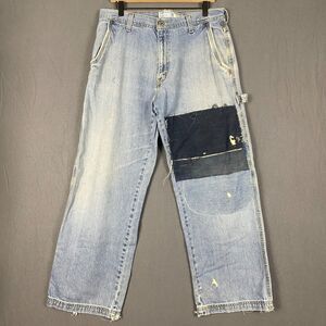 SilverTab Jeans Men's 34x28 Blue Denim Medium Wash Straight Leg Carpenter Work